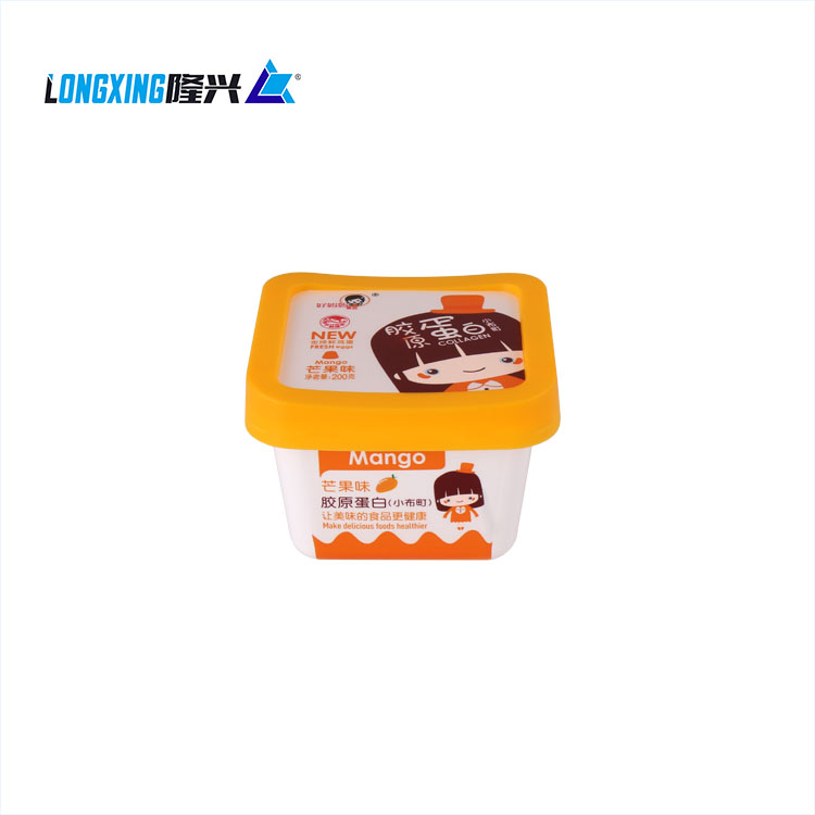 200ml IML disposable food grade PP plastic ice cream cup with lids yogurt pudding jelly mousse packaging box