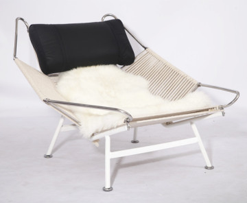PP Mobler stainless steel lounge chair PP225 Hans Wegner Flag Halyard chair