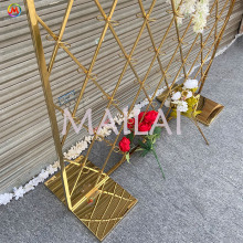 Wedding Gold Stainless Steel Round Circle Mesh Backdrop with Ring for Events Decoration