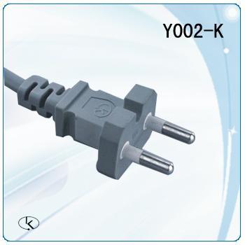 Korean plug with EK approval, power cord, 2 pin power plug