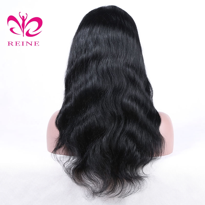 REINE Nice Quality Body Wave Human Hair 13*4 HD Transparent Lace Frontal Wig Brazilian Natural Color Remy Human Hair Wig