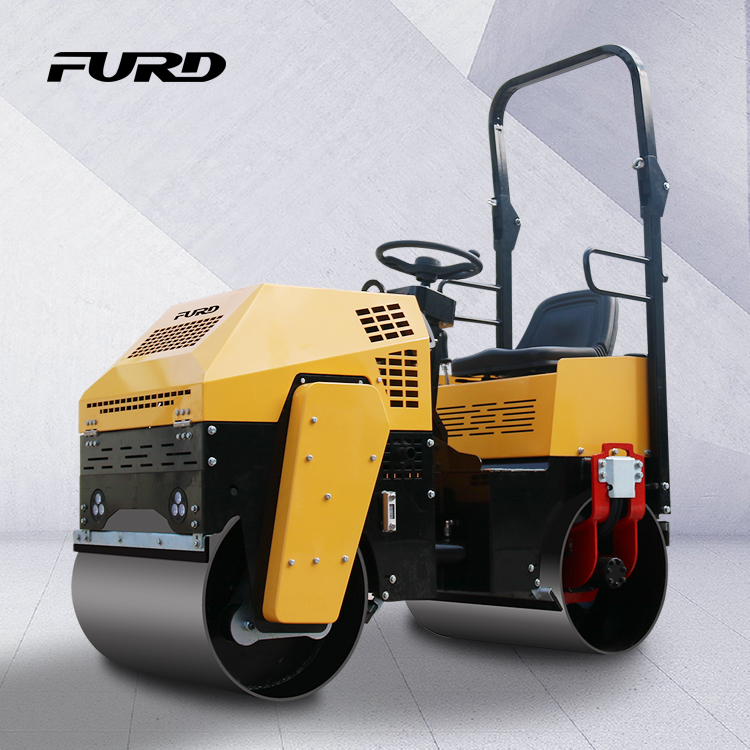 Construção industrial Vibração única Double Drive Roller de estrada 1T Rolo de estrada vibratório hidráulico