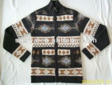 fashion jacquard knitwear with YKK zipper