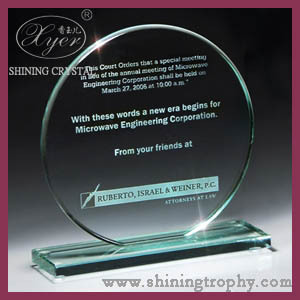 Wholesale Circle Jade Glass Award