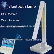 2015 Smart lighting megaphone lamp LED table lamp with Bluetooth & speakers /portable folding led stand