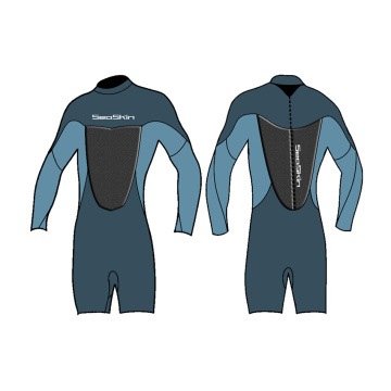 Zeegeten heren rug zip duikwetsuits met lange mouwen