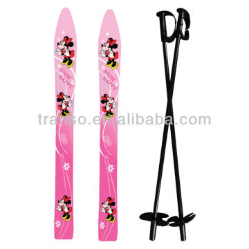 baby plastic skis/mini skis with poles for kids