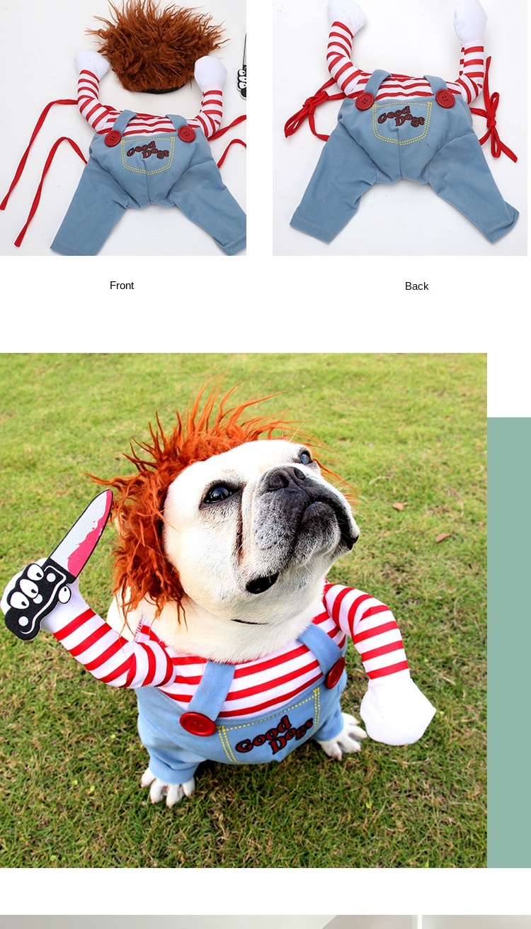 Deadly Doll Dog Pet Costume Halloween Pet Costume Wig Medium Large Dog  Hot Selling Models