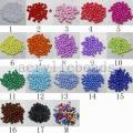 4MM manik longgar warna pepejal manik biji pony borong