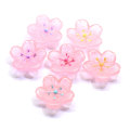 Indah 3D Cherry Blossom Pink Resin Cabochon Beads 100 pcs / bag Untuk Kamar Tidur Anak Perempuan Ornamen Kerajinan Dekorasi Manik-manik Spacer