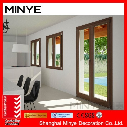 Wooden coating French design glass windows and doors