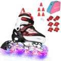 Glitter Led Light Up Wheels Kids Roller Skate