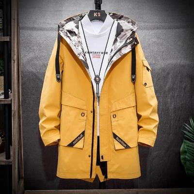 Spring and Autumn Korean Style Trendy Hooded MID-Length Jacket