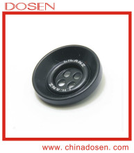 Wholesale black color debossed metal four hole sewing button for women clothes zamak material in china.