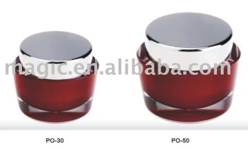 Oval shape high quality acrylic cosmetic jar 50ml acrylic cosmetic jar empty acrylic cosmetic jars
