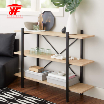 3 Tiers Bookshelves With Metal Frame Modern