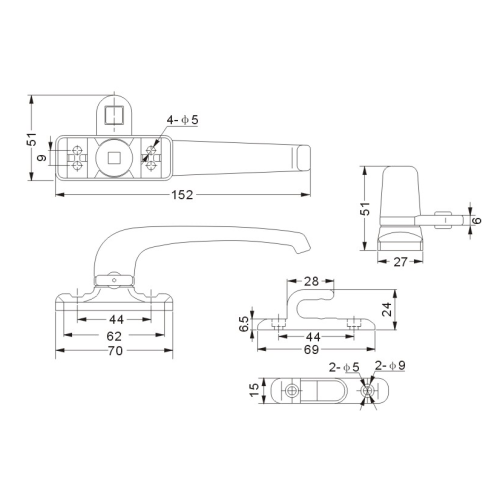 Aluminium Alloy Casement Door Handle