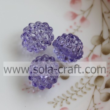 Perles de baie de cristal acrylique de couleur pourpre de la mode 12x14MM pour des bijoux