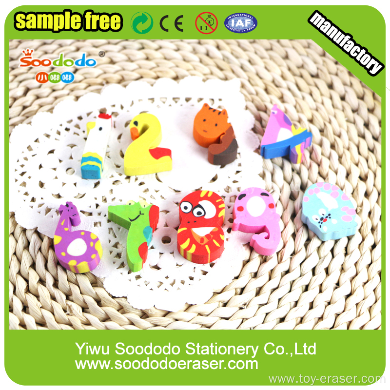 animal surface ,number shape  promotion extruded stationery