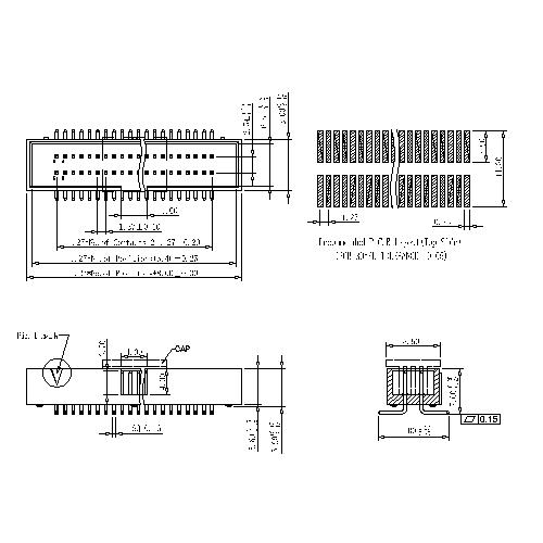 1.27x2.54mm Box Header SMT H=5.9