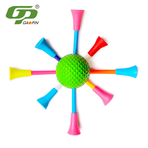 Golf Tees ပလပ်စတစ်ရာဘာကူရှင်ရောနှောထားသောအရောင်များ