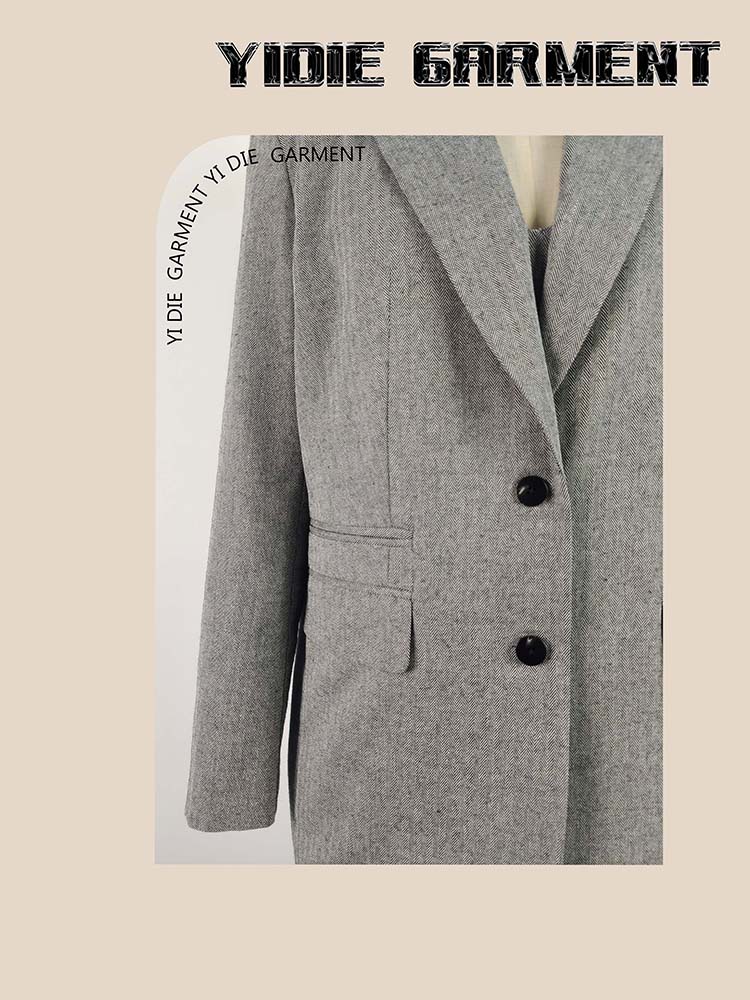 Zweifel aus übergroßer Leinenanzug Blazer mit langem Ärmel