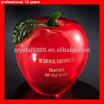 Red Crystal Apple Paperweight