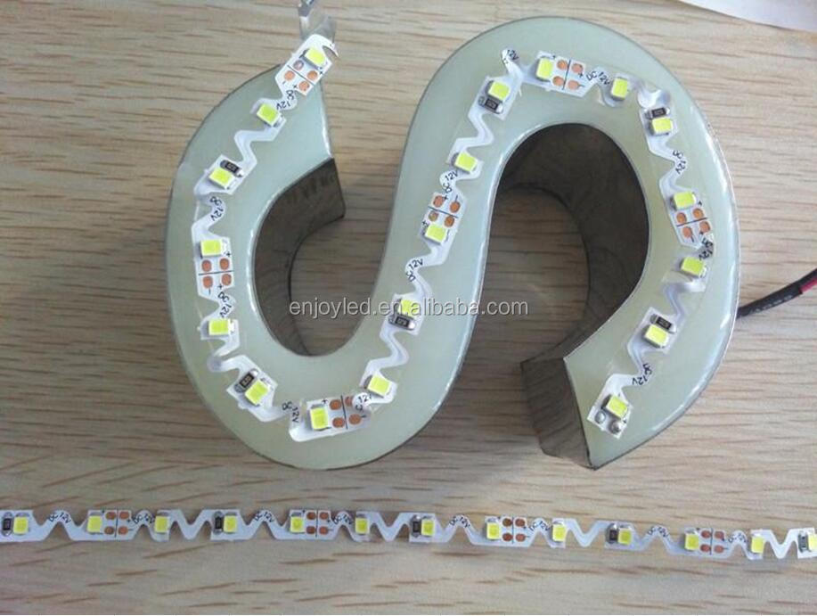 S Shape 300 Leds 10m/Reel Ultra narrow Signages Channel Letter SMD Bendable Flexible Tape 12V DC 2835 Zigzag LED Strip Light