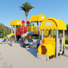 Exquisite Outdoor Kid Amusement Park: Mini Train Theme Playground Set for Children in Gardens