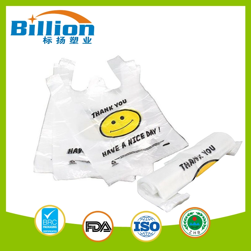 Thank You Plastic Disposable Carrier Shopping Printing Vest Bag