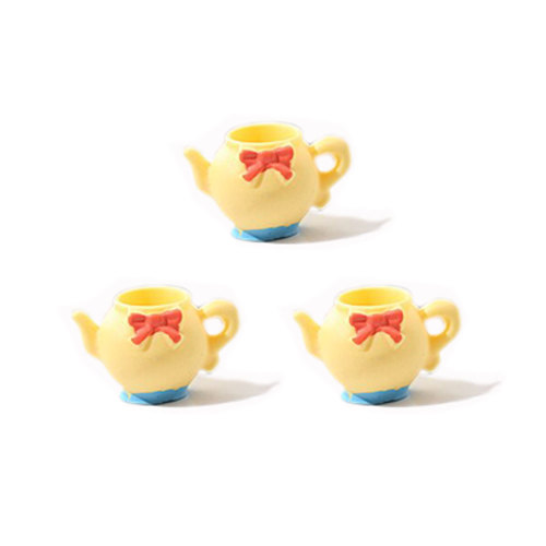 100PCS Mini Tea Pot Cups resin Simulation Toy Teapot Play For Girl Doll Accessiores Dollhouse Decor Kitchen  Hair Bow Center DIY