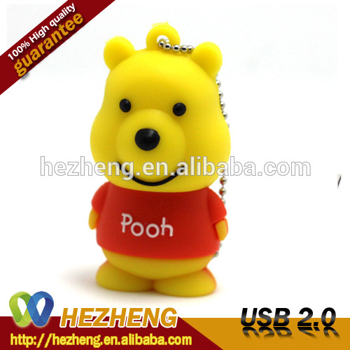 16GB Promotional USB Pendrive Bear Pooh USB Lipstick Flash Disk Customized Free Samples