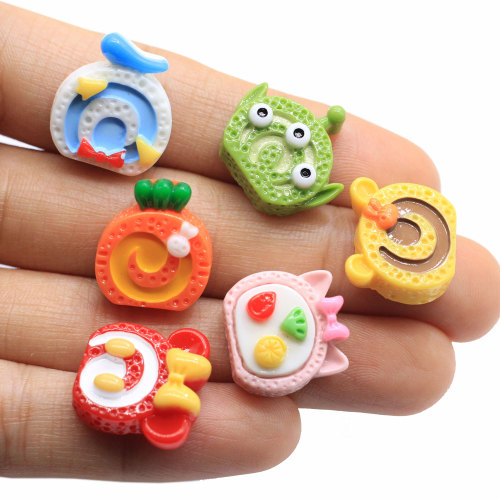 Cartoon Cake Biscuit Resin Charms Simulation Food Handmade Decor for Key Chai Children Dollhouse Toys Home Ornament