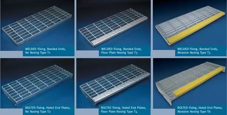 Hot dipped galvanized non-slip nosing Stair treads for staircase