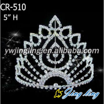 Tiara de la boda de alta calidad Jingling coronas de diamante de imitación