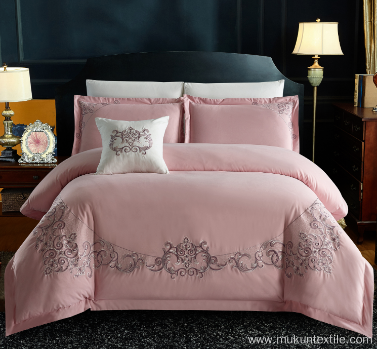 100 cotton 300tc embroidery bed sheets bedding sets