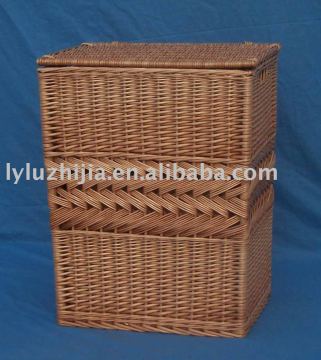 rectangle willow laundry basket with lid
