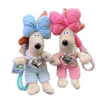 Cute Teddy Bear Keychain with Bow: Nylon Rope Plush Key Chain Accessory