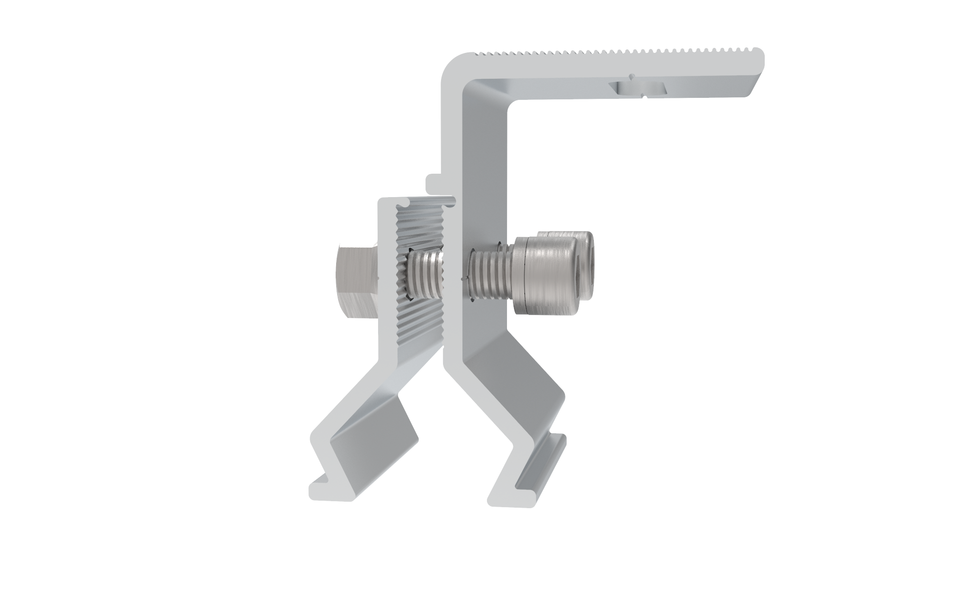 Abrazadera de aluminio para techo Flyback en ángulo Angle Flyback Roof Aluminum Clamp