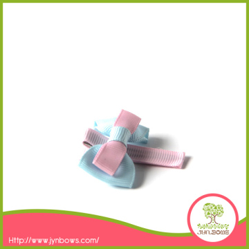 2 inch pink Aqua ribbon bow with clip
