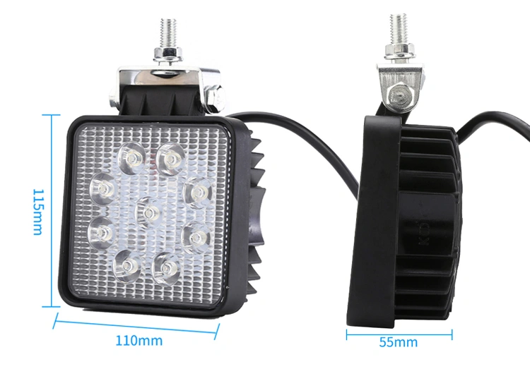 Best Prices Heavy-Duty LED Work Light Square Round 27W Flood Beam/Spot Beam 4300K-6000K