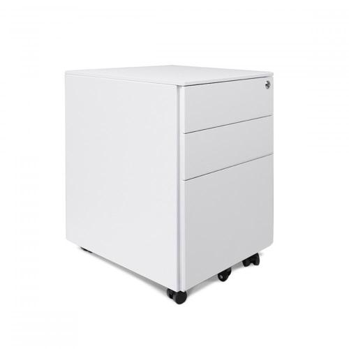 Under Desk 3 Drawer White Filing Cabinet