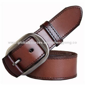 Brown men casual leather belts in shinning color