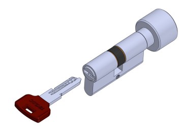 Knob door lock cylinder hollow coded key