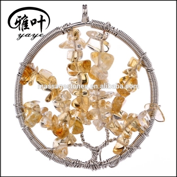 Natural Citrine Tree of Life Pendant Citrine Chip Tree of Life Pendants