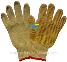 Yellow Aramid Fibre Red Dots Cut Resistant Gloves China Supplier