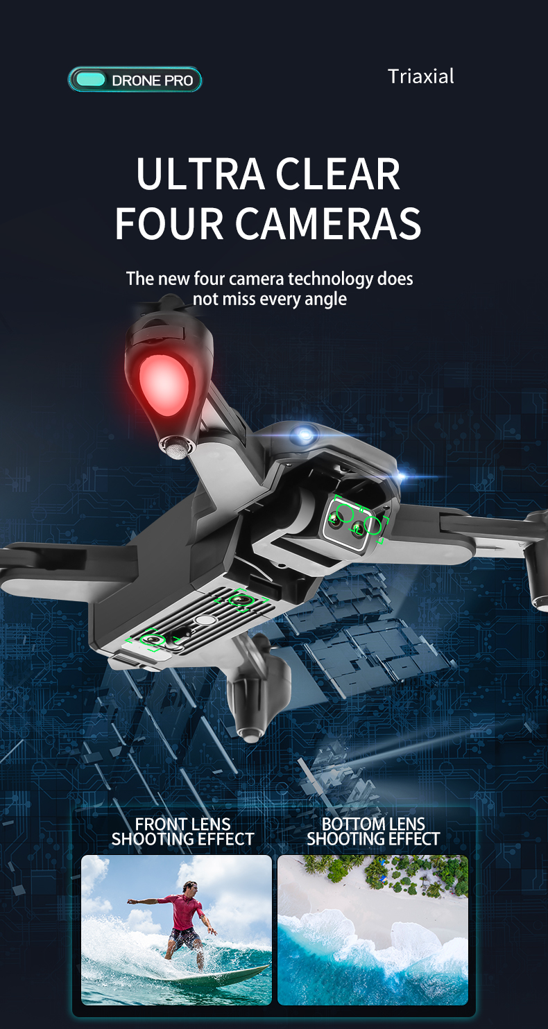 CSJ S186 Drone With 4K Photography Optical Flow Positioning 3-Sided Obstacle Avoidance Foldable Quadcopters Toys