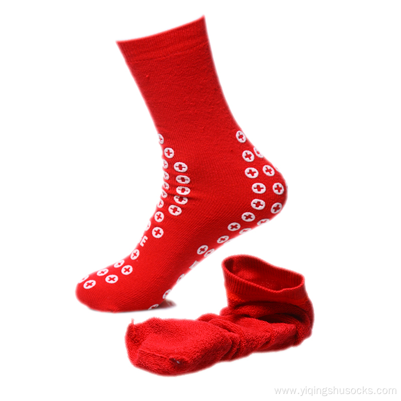 Custom polyester cotton non-slip socks with rubber surface