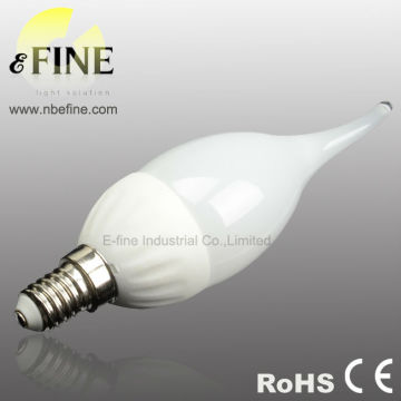 E14 LED flicker flame candle light bulbs 3W ceramic lamp body