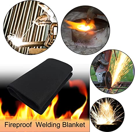 High Temp 18" X 24" X 1/8" Carbon Fiber Welding Blanket Protect Work Area from Sparks & Splatte (18 x 24 inches)
